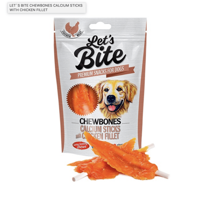 Let's Bite - Calcium Sticks with Chicken Fillet 80gr